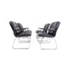 Set of 4 leather office chairs by Grahl