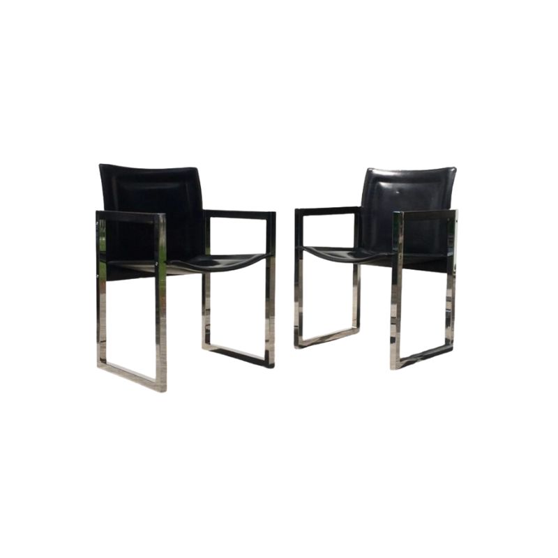 Pair of chairs by Tito Agnoli for Arrben, 1980s, Italy