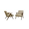 Pair of vintage 60's design oak armchairs. Ref / Amber.