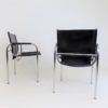 Set of 2 Strässle HE leather lounge chairs by Hans Eichenberger