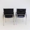 Set of 2 Strässle HE leather lounge chairs by Hans Eichenberger