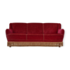 1970s, Danish vintage 2 seater "Banana" sofa, cherry-red velour, original very good condition.
