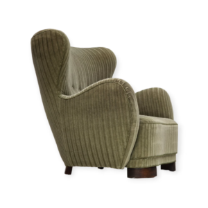 1960s, Danish velour relax chair by Fritz Hansen, original good condition, beech wood.