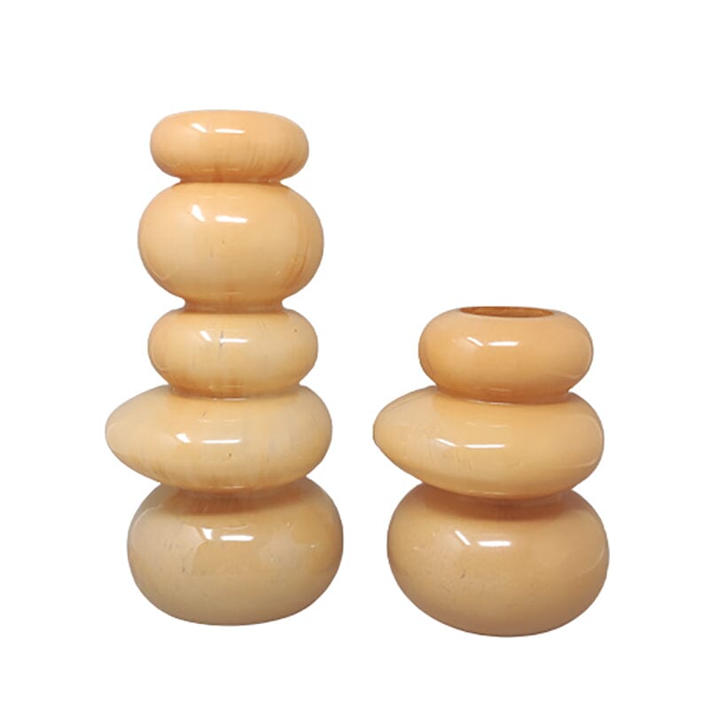 1970s Gorgeous Pair of Vases in Murano Glass by Dogi. Made in Italy