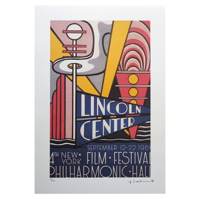 1980s Original Stunning Roy Lichtenstein “Lincoln Center” Limited Edition Lithograph