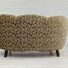 60s, Danish vintage 2 seater "Banana" sofa, green velour, original condition.
