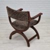 1960s, Danish design by Henning Kjærnulf, chair model "Kurul", sheepskin, dark oak. 1960s, Danish design by Henning Kjærnulf, chair model "Kurul", sheepskin, dark oak.