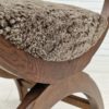 1960s, Danish design by Henning Kjærnulf, chair model "Kurul", sheepskin, dark oak. 1960s, Danish design by Henning Kjærnulf, chair model "Kurul", sheepskin, dark oak.