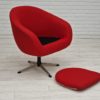 1960s, Scandinavian design by Karl Eric Klote, swivel lounge chair, furniture wool. 1960s, Scandinavian design by Karl Eric Klote, swivel lounge chair, furniture wool.