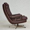 1970s, Vintage Danish swivel leather armchair, leather, original condition. 1970s, Vintage Danish swivel leather armchair, leather, original condition.