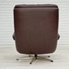 1970s, Vintage Danish swivel leather armchair, leather, original condition. 1970s, Vintage Danish swivel leather armchair, leather, original condition.