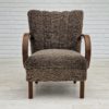 60s, Scandinavian design, reupholstered art deco armchair, genuine sheepskin.