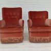 1970s, Danish set of two velour chairs, original condition, beech wood.