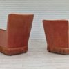 1970s, Danish set of two velour chairs, original condition, beech wood.