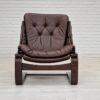 1970s, brown leather lounge chair by Ake Fribytter for Nelo Sweden.