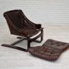 1970s, brown leather lounge chair by Ake Fribytter for Nelo Sweden.