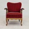 1930s, Scandinavian design, armchair in cherry red velour, original very good condition.