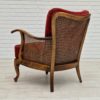 1930s, Scandinavian design, armchair in cherry red velour, original very good condition.