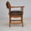 1960s, Danish design by Henning Kjærnulf, chair model "Kurul", sheepskin, oak wood.