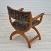 1960s, Danish design by Henning Kjærnulf, chair model "Kurul", sheepskin, oak wood.