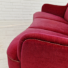 1970s, Danish vintage 2 seater "Banana" sofa, cherry-red velour, original very good condition.