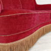 1970s, Danish vintage 2 seater "Banana" sofa, cherry-red velour, original very good condition.