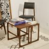 Scandinavian nesting tables in teak from the 60's. Ref twiny.