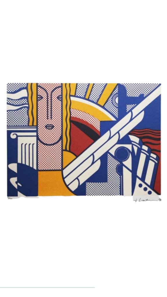 1980s Original Stunning Roy Lichtenstein “Modern Art” Limited Edition Lithograph