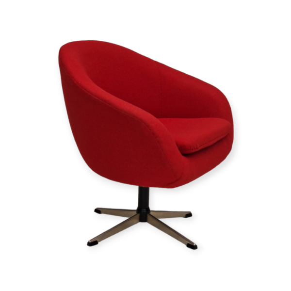 1960s, Scandinavian design by Karl Eric Klote, swivel lounge chair, furniture wool. 1960s, Scandinavian design by Karl Eric Klote, swivel lounge chair, furniture wool.
