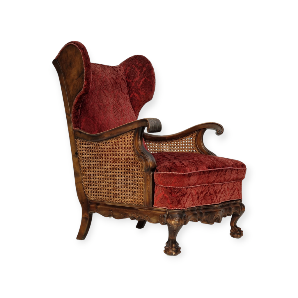 1930s, Danish design, armchair, ash wood, velour, original condition.