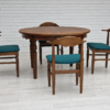 1960s, Danish design by Henning Kjærnulf, set of table and four chairs. 1960s, Danish design by Henning Kjærnulf, set of table and four chairs.