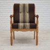 1970s, Danish design, oak wood armchair in furniture wool, oak wood.