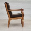 1970s, Danish design, oak wood armchair in furniture wool, oak wood.