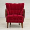 1960s, Danish design by Alfred Christensen, armchair in cherry red fabric, original condition.