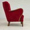 1960s, Danish design by Alfred Christensen, armchair in cherry red fabric, original condition.