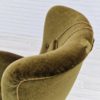1960s, Danish vintage highback armchair in green velvet, original condition.