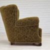 1950s, Danish vintage relax chair in green fabric, original condition. 1950s, Danish vintage relax chair in green fabric, original condition.