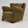 1950s, Danish vintage relax chair in green fabric, original condition.