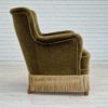1960s, Danish vintage armchair in green velvet, original condition.