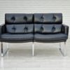 1970s, German design, 2 seater sofa, leather, chrome steel.