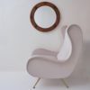 Antique Art Deco wall mirror, Gordon Russell style, oak, round, 1930`s ca, English