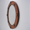 Antique Art Deco wall mirror, Gordon Russell style, oak, round, 1930`s ca, English