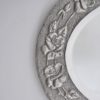 Antique Arts & Crafts oval wall mirror, `poppies`, pewter, Keswick style, 1900`s ca, English