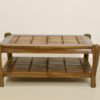 Vintage 70's wood and bamboo coffee table ref: Pépita.