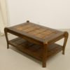 Vintage 70's wood and bamboo coffee table ref: Pépita.