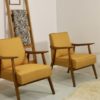 Pair of 1960s Scandinavian armchairs with curved arms. Ref Mimosa