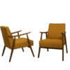 Pair of 1960s Scandinavian armchairs with curved arms. Ref Mimosa