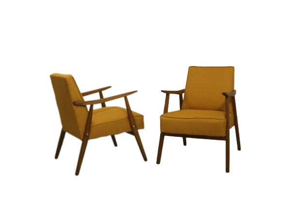 Pair of 1960s Scandinavian armchairs with curved arms. Ref Mimosa
