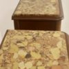 Pair of marquetry bedside tables with Breche d'Alep marble front decoration. Ref Toulouse.