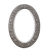 Antique Arts & Crafts oval wall mirror, `poppies`, pewter, Keswick style, 1900`s ca, English